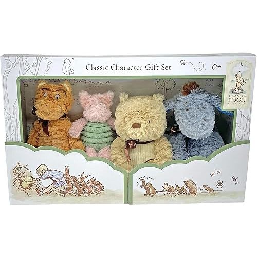 KIDS PREFERRED Disney Baby Classic Winnie The Pooh and Friends 4 Piece Plush Collector Set Stuffed Animals
