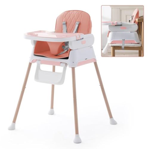 3 in 1 Baby High Chair,Adjustable Convertible Chairs Baby High Chairs for Babies and Toddlers,Portable and Easy to Clean,Pink