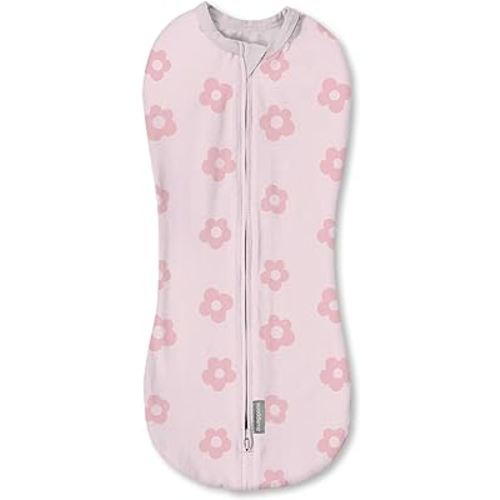 SwaddleMe by Ingenuity Compression Swaddle Pod, Two-Way Zipper for Easy Changes, Improves Sleep & Calms Startle Reflex, 0-2 Months, 2-Pack - Flower Confetti