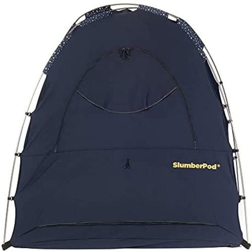 SlumberPod Portable Privacy Pod Blackout Canopy Sleeping Space for Babies and Toddlers with Monitor Pouch and Zippered Window, Navy Blue