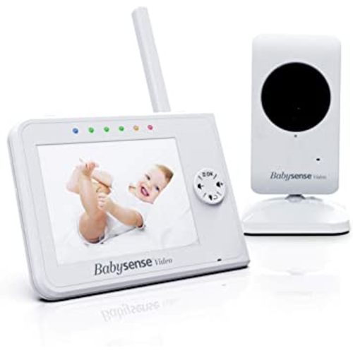 Babysense 3.5" Screen, Video Baby Monitor with Camera and Audio, 960ft Range (Open Space), Night Light, Two-Way Audio, Zoom, Night Vision, Lullabies