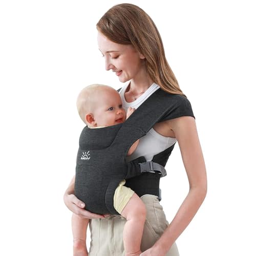 MOMTORY Newborn Carrier, Baby Carrier, Cozy Baby Wraps Carrier, with for Easily Adjustable, Soft Fabric, Deep Grey