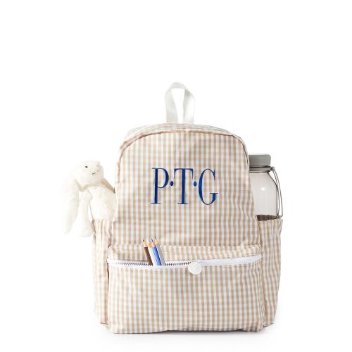 Riley Backpack - Gingham Khaki