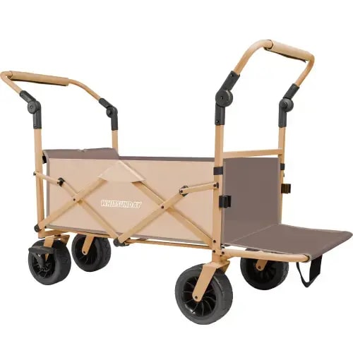 Double Push Bar Wagon with Tailgate and All-terrian Wheel for Picnic