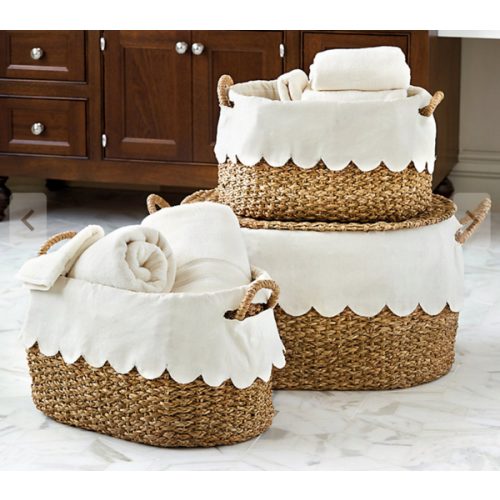 BW Wicker Stacking Storage Baskets