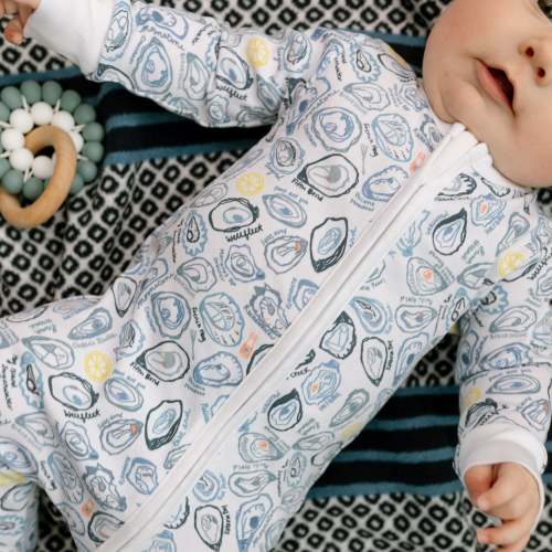 Oysters Zip Baby Onesie | Joy Street Kids