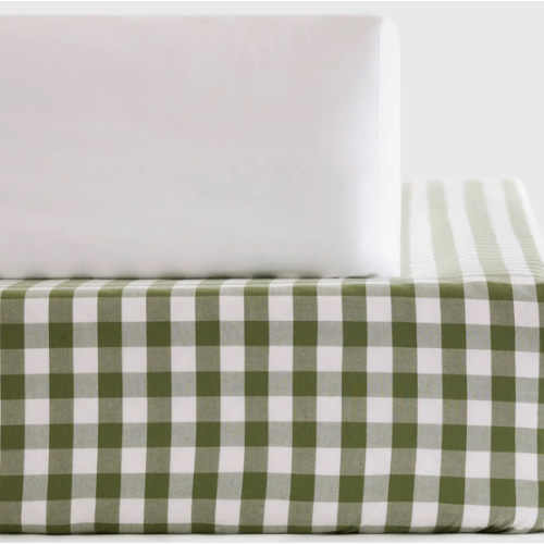 Organic Percale Gingham Crib Sheet 2-Pack