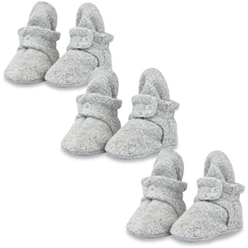 Zutano Unisex Fleece Baby Booties with Organic Cotton Lining, 3 Month Essentials