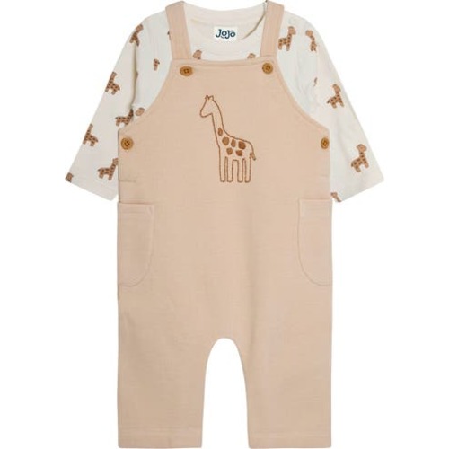 Giraffe Embroidered Overalls & T-Shirt Set, 18-24M
