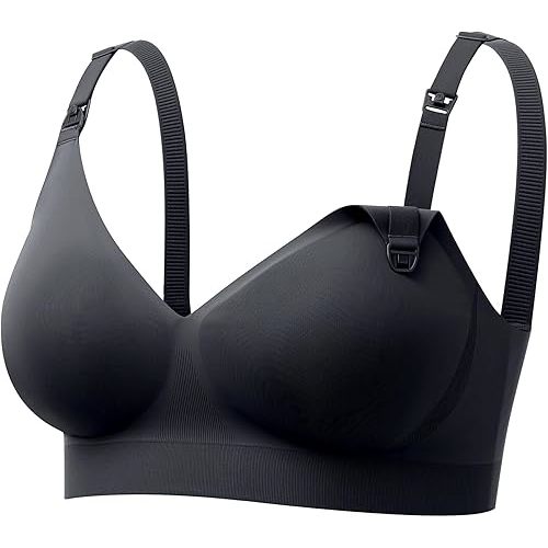 Momcozy CoolFit Nursing Bras for Breastfeeding, Ultra Stretch Seamless Jelly Strip Maternity Bra, Cooling Wireless