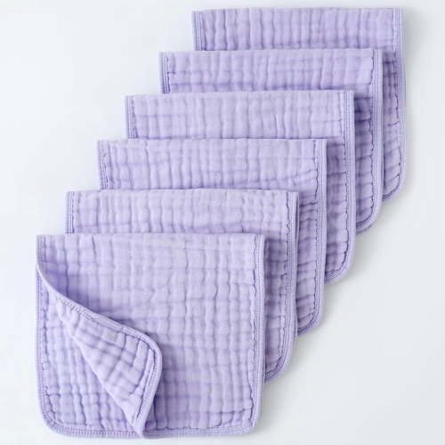 6PCS Baby Burp Cloth 100% Cotton Newborn Cotton Muslin Burp Cloth 10x20 inches