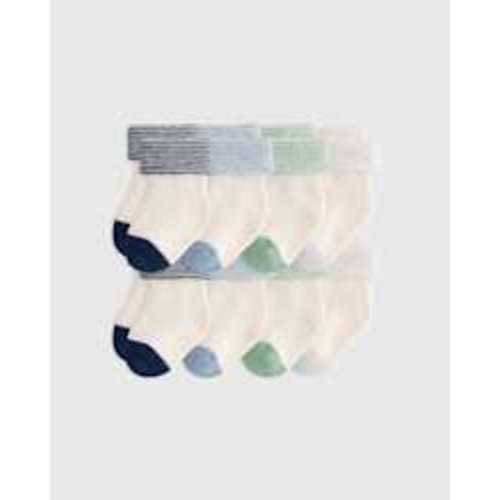 Organic Cotton Fold Over Socks 8-Pack - Baby in Blue Multi