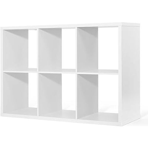 CAPHAUS Sturdy Room 13-Inch Cube Storage Organizer Shelf, with Extra Thick Exterior Edge, Open Storage Shelf Divider, Bookcase, 6-Cube / 8-Cube / 9-Cube, Colors Available in Rustic Grey Oak and White