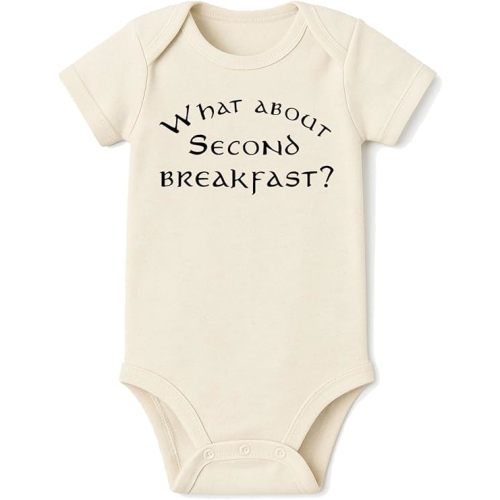 Brain Juice Tees What About Second Breakfast Onesie® - 100% Cotton -Cream Color