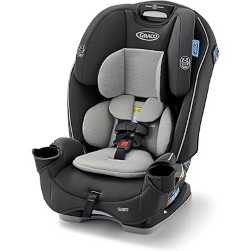 Graco Slimfit 3-in-1 Convertible Car Seat, Ultra-Space-Saving Design, Darcie 2.0, Suitable for Rear and Forward-Facing, Highback Booster Seat with 10-Position Headrest