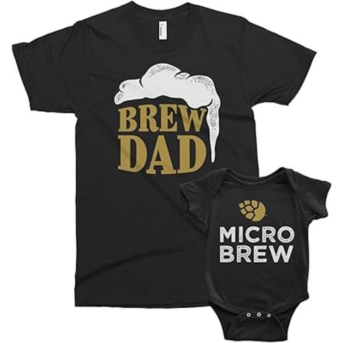 Threadrock Brew Dad & Micro Brew - Father Baby Toddler Matching Shirts Set