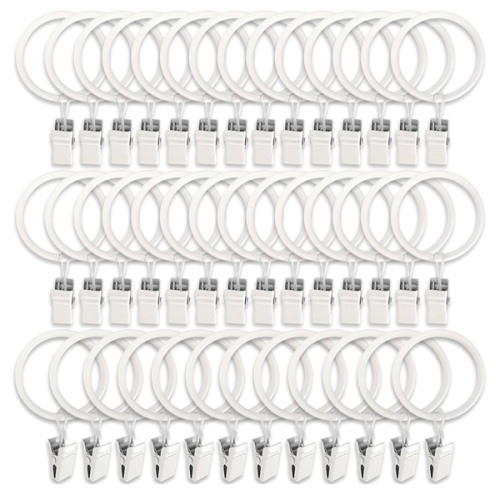 Amazon.com : 4.6 4.6 out of 5 stars (3,547) 40 Pack White Curtain Rings with Clips, Curtain Hooks Hangers Clip Rings for Hanging Drapes Bows Hat, Drapery Rings 1.26 in I D, Fits up to 1 in Diameter Curtain Rod.