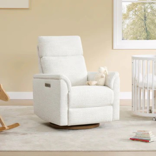 Lulla Power Swivel Nursery Glider Recliner with Power Headrest and Nightlight