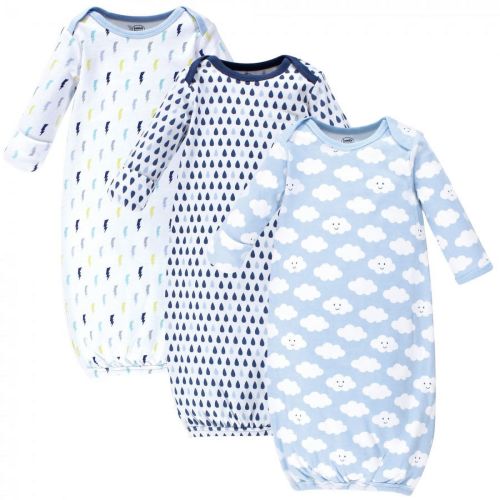 Luvable Friends Boy Cotton Gowns, Boy Clouds, Preemie/Newborn
