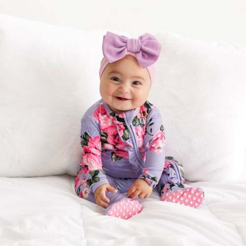 Violet Baby Ruffle Pajama – Double the Sprinkles 3-6 months