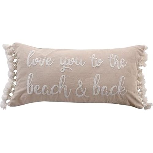 Levtex Home Palmira Decorative Pillow (12x24in.) - Beach and Back - Beige & White