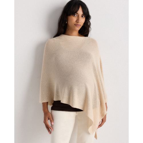 Lightweight Cotton Cashmere Nursing Shawl in Heather Oatmeal