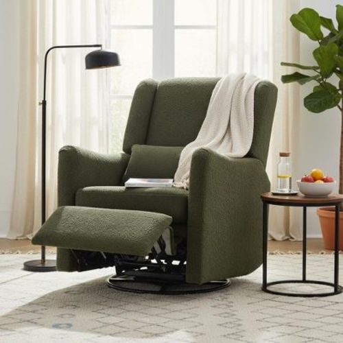 Polibi Modern Wingback Glider Recliner Chair with Swivel Base
