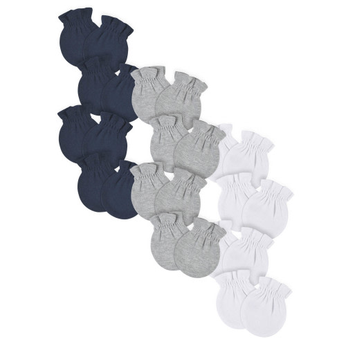 Gerber Baby Boy or Girl Gender Neutral No Scratch Mittens, 12-Pack, (0-3 Months)
