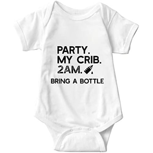 listery Party My Crib Bodysuit Funny Bodysuit Baby Sayings Baby Boy Clothes Party At My Crib 2 Am Bodysuits Baby Girl Clothes