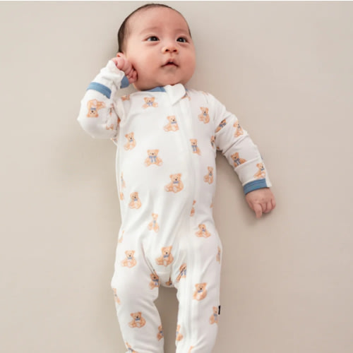 Zippered Footie in Teddy Bear
