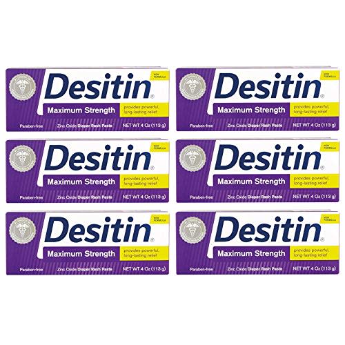 Desitin Maximum Strength Diaper Rash Paste, 4 ounce (pack of 6)