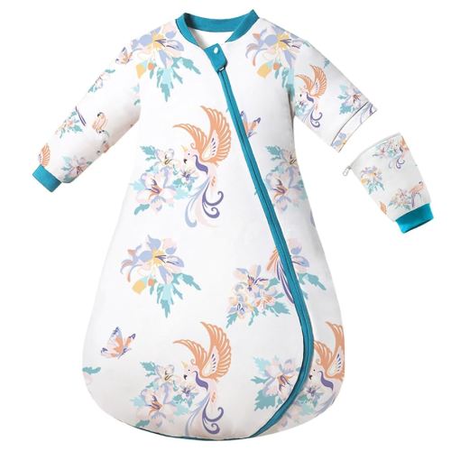 2.5 TOG Baby Sleep Sack for Winter 12-24 Months - Super Warm Quilted Wearable Blanket with Removable Sleeves, Two-Way Zipper for Easy Diaper Changes, Soft & Cozy Infant Sleeping Bag