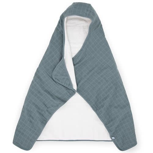 Little Unicorn Premium Hooded Bath Towel| Absorbent Cotton & Terry Blend | Larger Size, 1-6 Years (Sea)