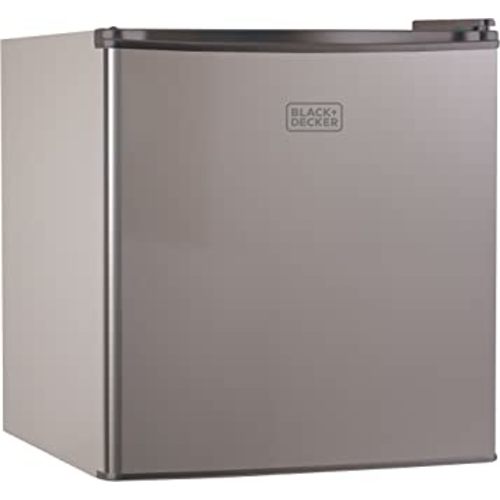 BLACK+DECKER BCRK17V Compact Refrigerator Energy Star Single Door Mini Fridge with Freezer, 1.7 Cubic Ft., VCM, Silver