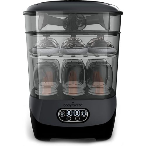 Baby Brezza Baby Bottle Sterilizer + Dryer Advanced – Electric Steam Sterilization Machine – Universal Sterilizing of All Bottles: Plastic, Glass, Pacifiers + Breast Pump Parts- HEPA Filter, Charcoal