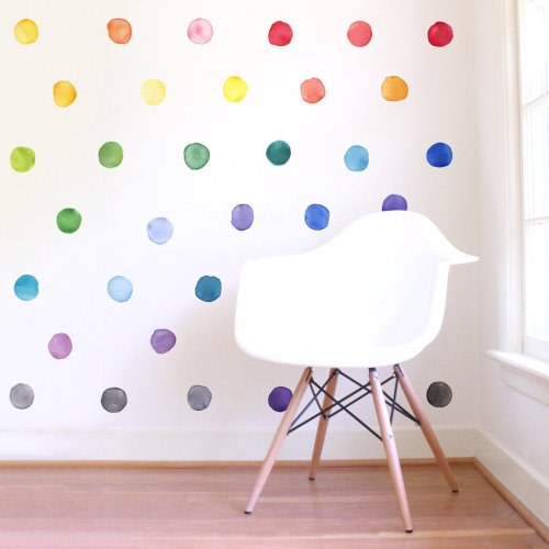 Watercolor Dots • Rainbow • Small • Peel-and-Stick Wall Decals