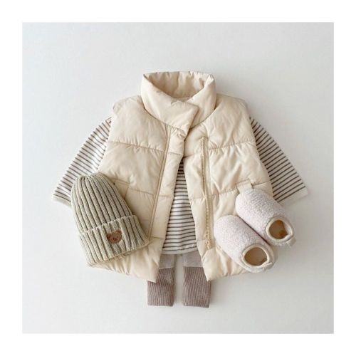 MyKids-USA Baby Solid Color Quilted Thickened Vest Coat In Winter