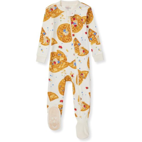Burt's Bees Baby Boys' Pajamas, Zip-Front Non-Slip Footed Sleeper, Organic Cotton