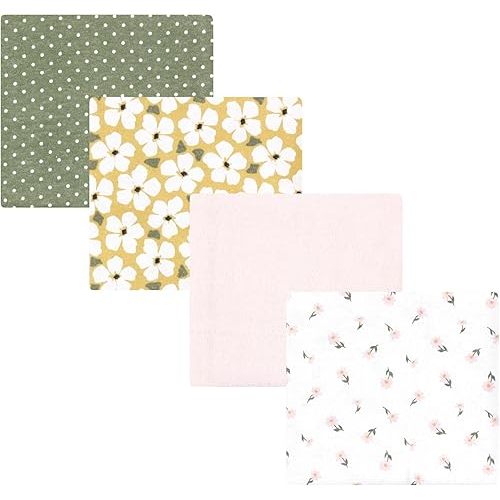 Hudson Baby Unisex Baby Cotton Flannel Receiving Blankets, Sage Floral, One Size