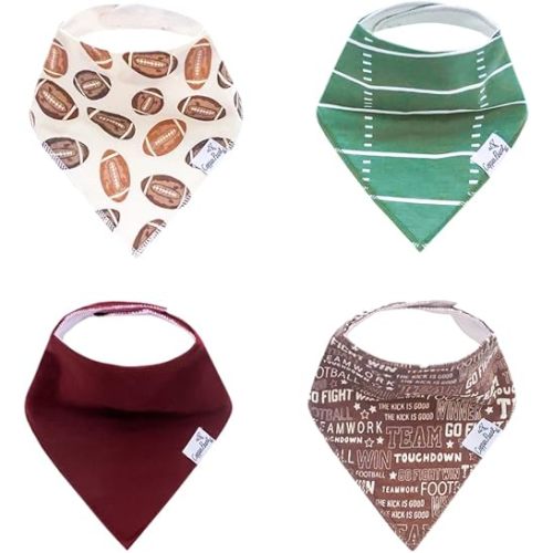 Copper Pearl Baby Bandana Bibs - 4 Pack Soft Cotton Bibs for Drooling & Teething, Absorbent, Adjustable Fit, Many Styles