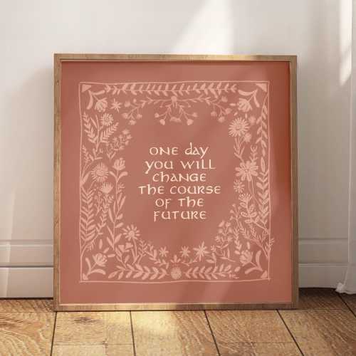 Even the Smallest Person Quote, Change the Future Inspirational Décor, Vintage Pink Nursery Wall Art, LOTR