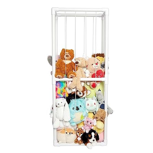 Lilly's Love Stuffed Animal Plushie Playhouse. Nursery Stuffed Animal Standing Storage - Medium with Bungee Cords