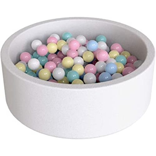 Wonder Space Deluxe Kids Round Ball Pit, Premium Handmade Kiddie Balls Pool, Soft Indoor Outdoor Nursery Baby Playpen, Ideal Gift Play Toy for Children Toddler Infant Boys and Girls (Off-White)