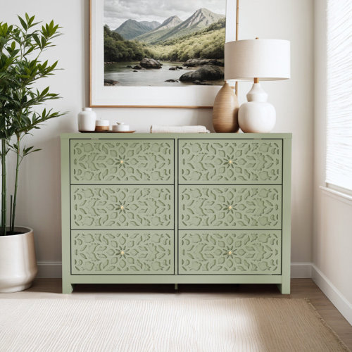 Langley Street® Lukasik 45.4" 6 Drawer Dresser & Reviews | Wayfair