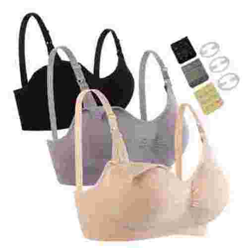 Seitop 3 Pack Maternity Nursing Bra for Breastfeeding Seamless Wireless Bras Sleep Bralette for Women L