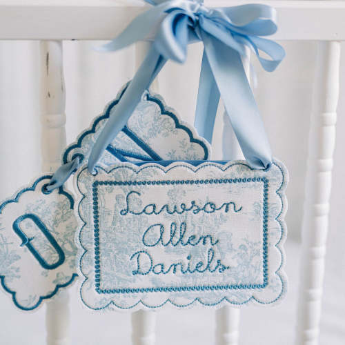 Baby Name Sign – Blue Toile