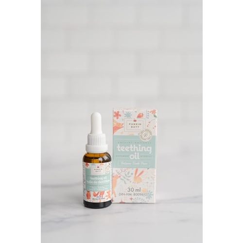 Punkin Butt Natural Teething Oil 30 ml - Made with chamomilla for Relieve Tooth Pain, Agitation and Irritability Related to Dental Flare (Original) (New Natural Teething Oil 30 mL)