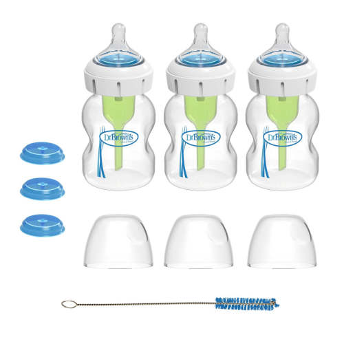 Wide-Neck Specialty Feeding System Bottle/Level 1, 3-Pack, 5oz/150 mL