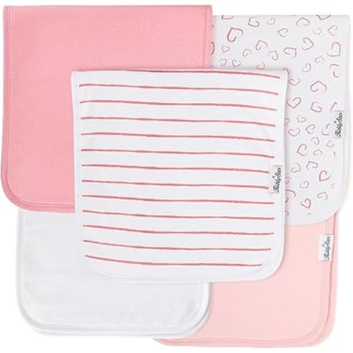 5-Pack 21”x10” Burp Cloths for Boys & Girls - Absorbent Organic Cotton Burp Cloth for Burping, Spit-up, Drooling, Baby Wipe
