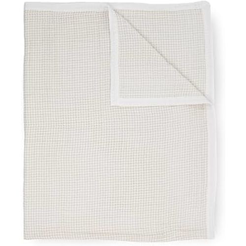 Little Unicorn | Tan Gingham Cotton Muslin X-Large Blanket | 100% Cotton | Super Soft | Toddlers & Adults | 60" x 72" | Unisex